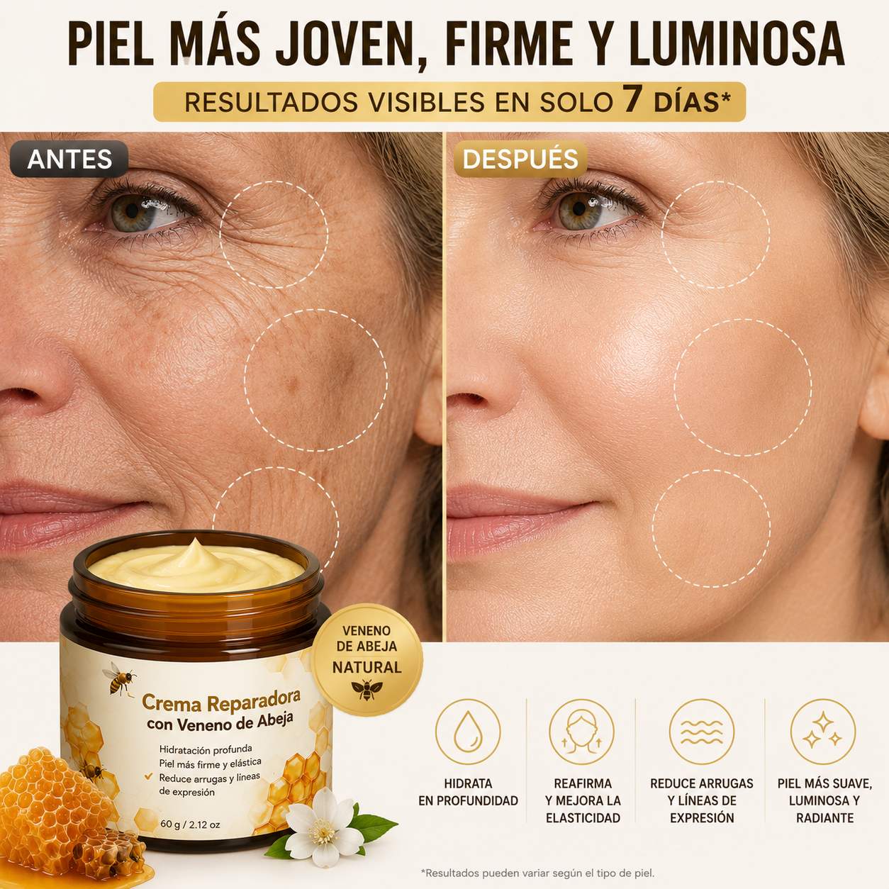 Crema Reparadora con Veneno de Abeja